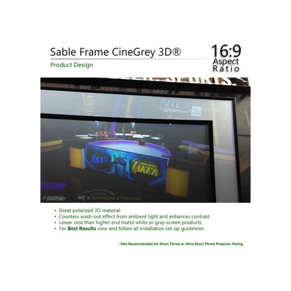 Elite Screens ER100DHD3 - 100 Inches Sable Frame 3D Ambient Light Rejection (ALR) 4K/8K UHD Fixed Frame Home Theatre Projection Screen (16:9)