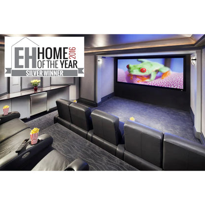Elite Screens CURVE92WH1 - 92 Inches Lunette 2 Curved Frame4K/8K UHD Fixed Frame Home Theatre Curved Projection Screen - CineWhite (16:9)