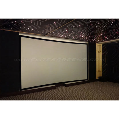 Elite Screens CURVE92WH1 - 92 Inches Lunette 2 Curved Frame4K/8K UHD Fixed Frame Home Theatre Curved Projection Screen - CineWhite (16:9)
