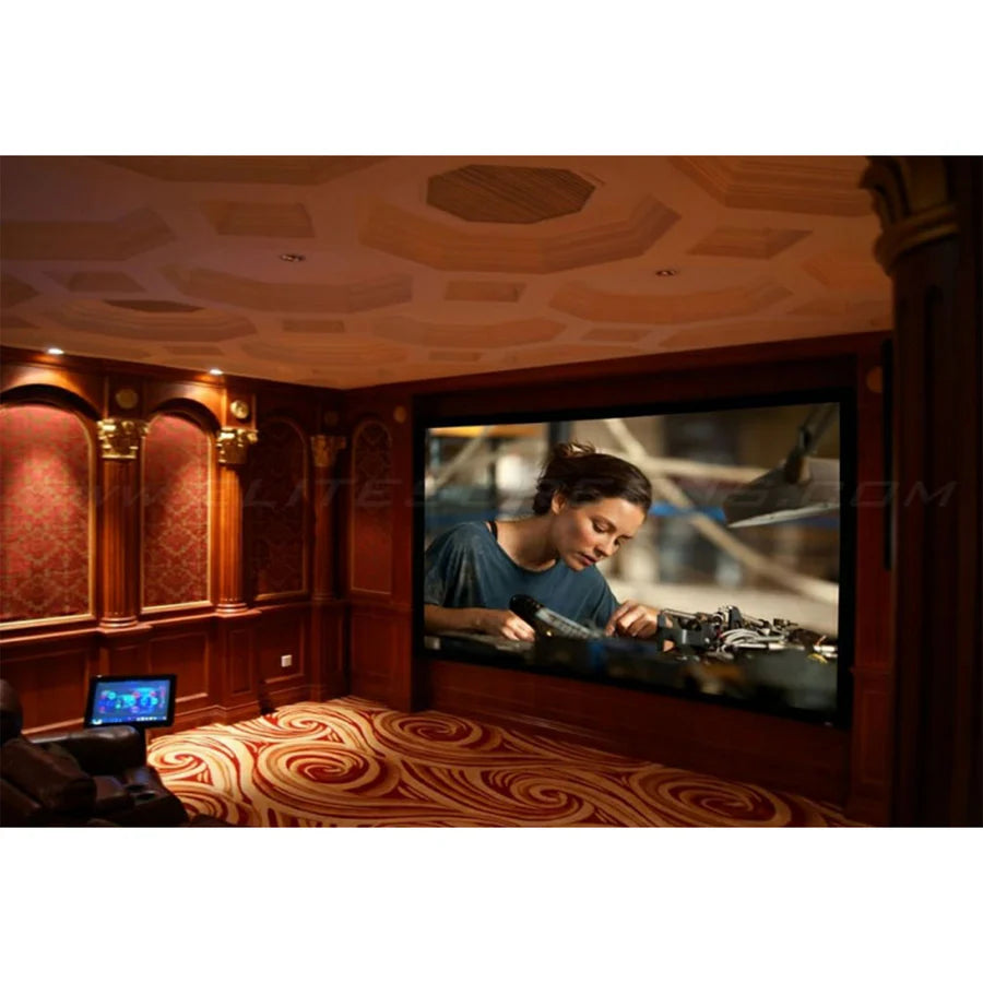 Elite Screens CURVE92WH1 - 92 Inches Lunette 2 Curved Frame4K/8K UHD Fixed Frame Home Theatre Curved Projection Screen - CineWhite (16:9)