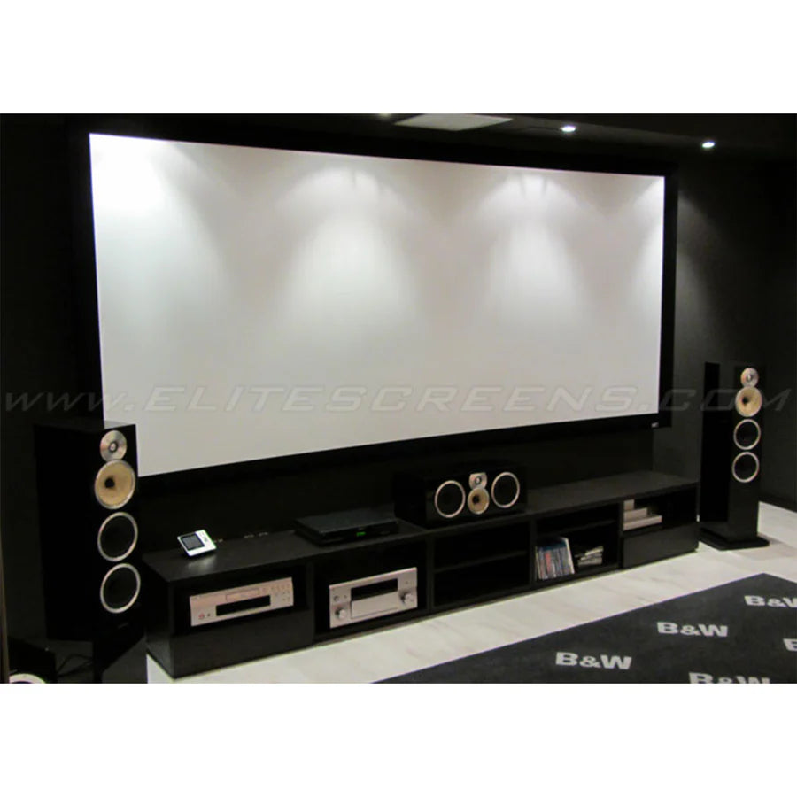 Elite Screens CURVE92WH1 - 92 Inches Lunette 2 Curved Frame4K/8K UHD Fixed Frame Home Theatre Curved Projection Screen - CineWhite (16:9)
