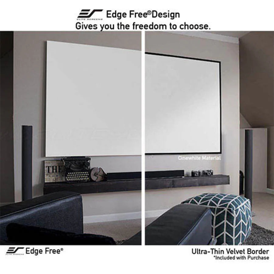 Elite Screens SB92WH2 - 92 Inches 3D 4K/8K UHD Fixed Frame Home Theatre Projection Screen - CineWhite
