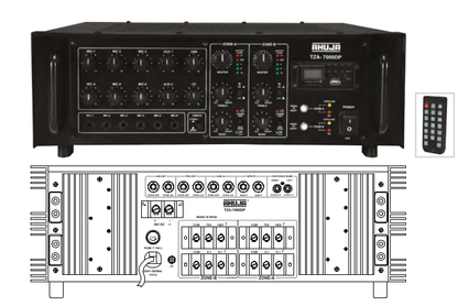 AHUJA TZA-7000DP 700 WATTS with Built-in Digital Player 2 ZONE PA MIXER AMPLIFIER