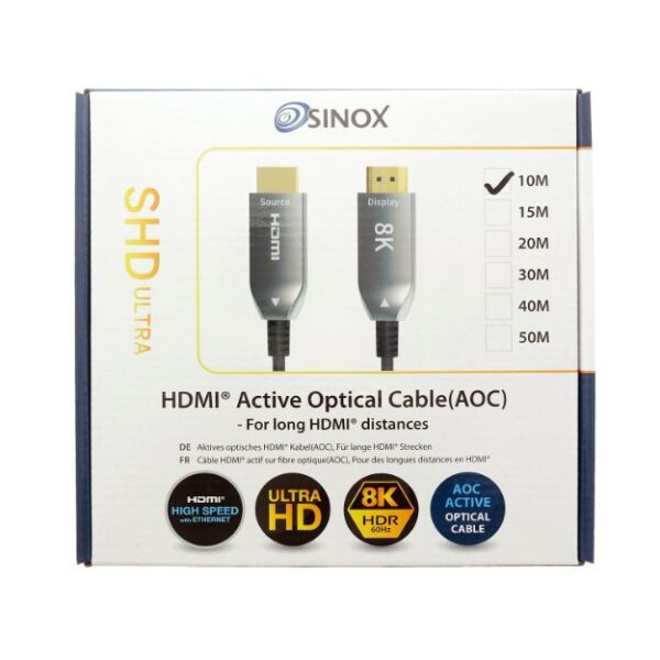 Sinox SHD ultra HDMI Optical Cable 8K@60Hz with Ethernet 20m