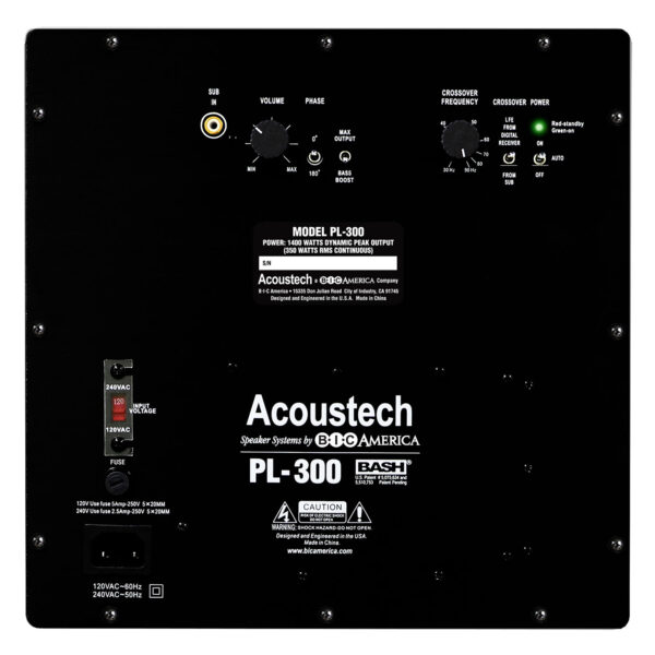 BIC America Acoustech PL-300 ? 1400W 12? Powered Subwoofer