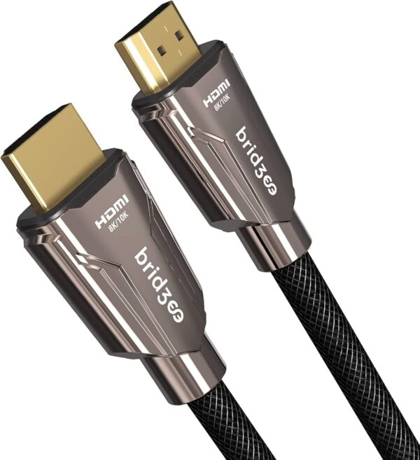 Bridgee Fiber Optic HDMI 2.1 Cable(33ft/10 Meter) Ultra High Speed AOC Supported 8K