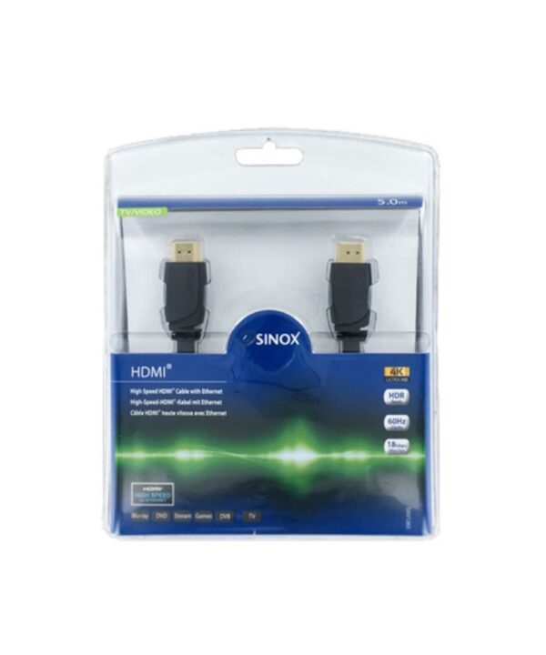 Sinox HDMI? Cable 4K@60Hz+Ethernet 5m Black