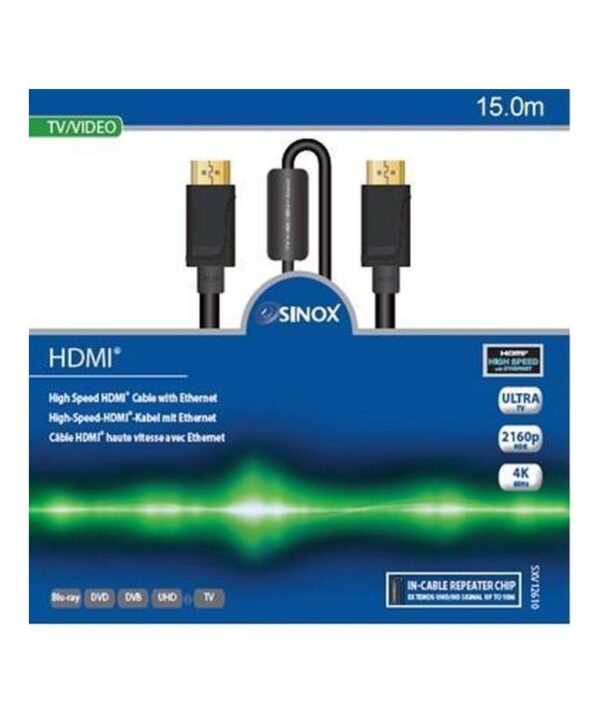 Sinox HDMI? Cable 4K@60Hz+Ethernet 15m Black