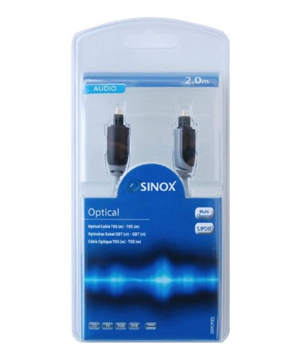 Sinox Toslink Optical Cable 2m Grey