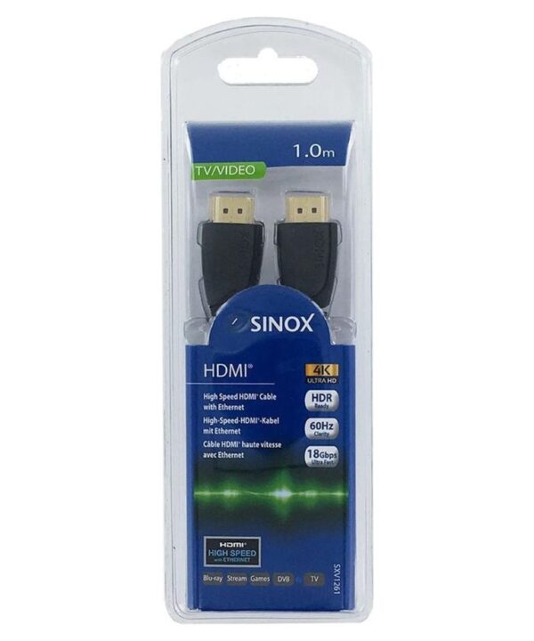 Sinox HDMI? Cable 4K@60Hz+Ethernet 1m Black