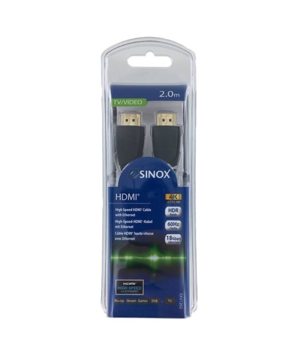 Sinox HDMI? Cable 4K@60Hz+Ethernet 2m Black