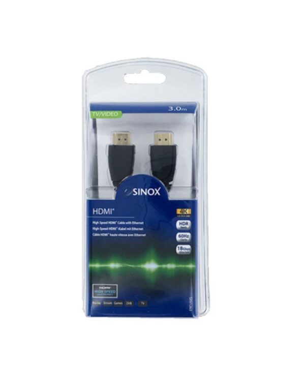 Sinox HDMI? Cable 4K@60Hz+Ethernet 3m Black