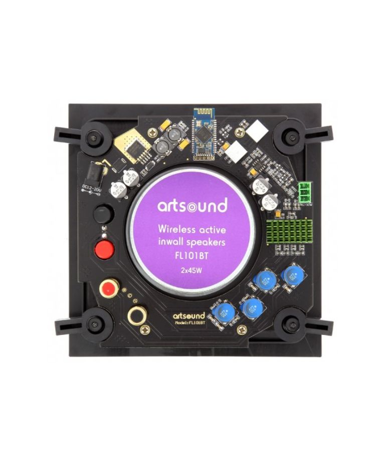 Artsound FL101BT, Flat, Act. Inwall LS, Square, AUX/BT, White (2pc price per Pair