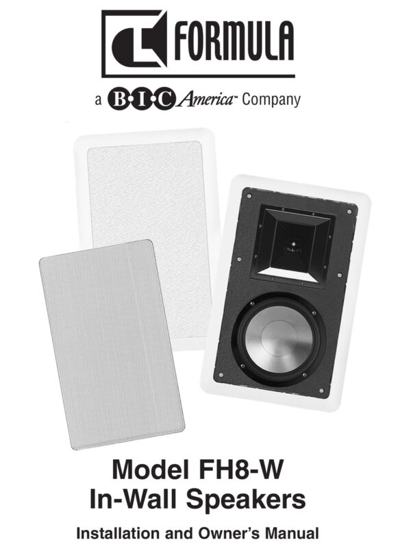 BIC America FH8-W ? 2-Way 8? In-Wall Speakers (Each)