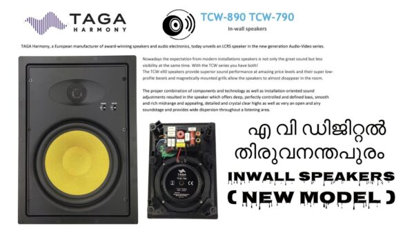 TAGA Harmony TCW-890 8″ 2-Way In-Wall LCRS Speakers PAIR –