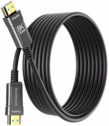 BlueRigger 8K HDMI 2.1 Fiber Optic Cable, Ultra HD, High Speed Cable/AOC Support (25ft to 325ft)